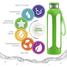 Load image into Gallery viewer, Swig Savvy Glass Water Bottles with Protective Silicone Sleeve &amp; Stainless Steel Leak Proof Lid
