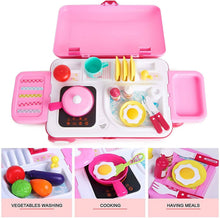 Load image into Gallery viewer, Toy Chef 2-in-1 Pretend Play Travel Set For Kids
