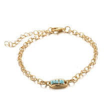 Load image into Gallery viewer, Turquoise Sea-Shell 3 Piece Bracelet Set in 14K Gold
