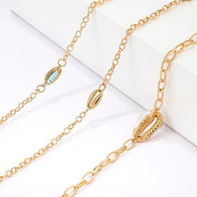 Load image into Gallery viewer, Turquoise Sea-Shell 3 Piece Bracelet Set in 14K Gold
