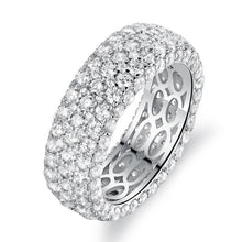Load image into Gallery viewer, White Gold Plated Five Row Eternity Ring - Assorted Sizes
