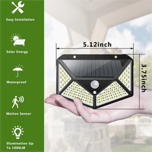 Load image into Gallery viewer, 3-Pack: 100-LED Solar Powered Motion Sensor Lights With 270° Wide Angle
